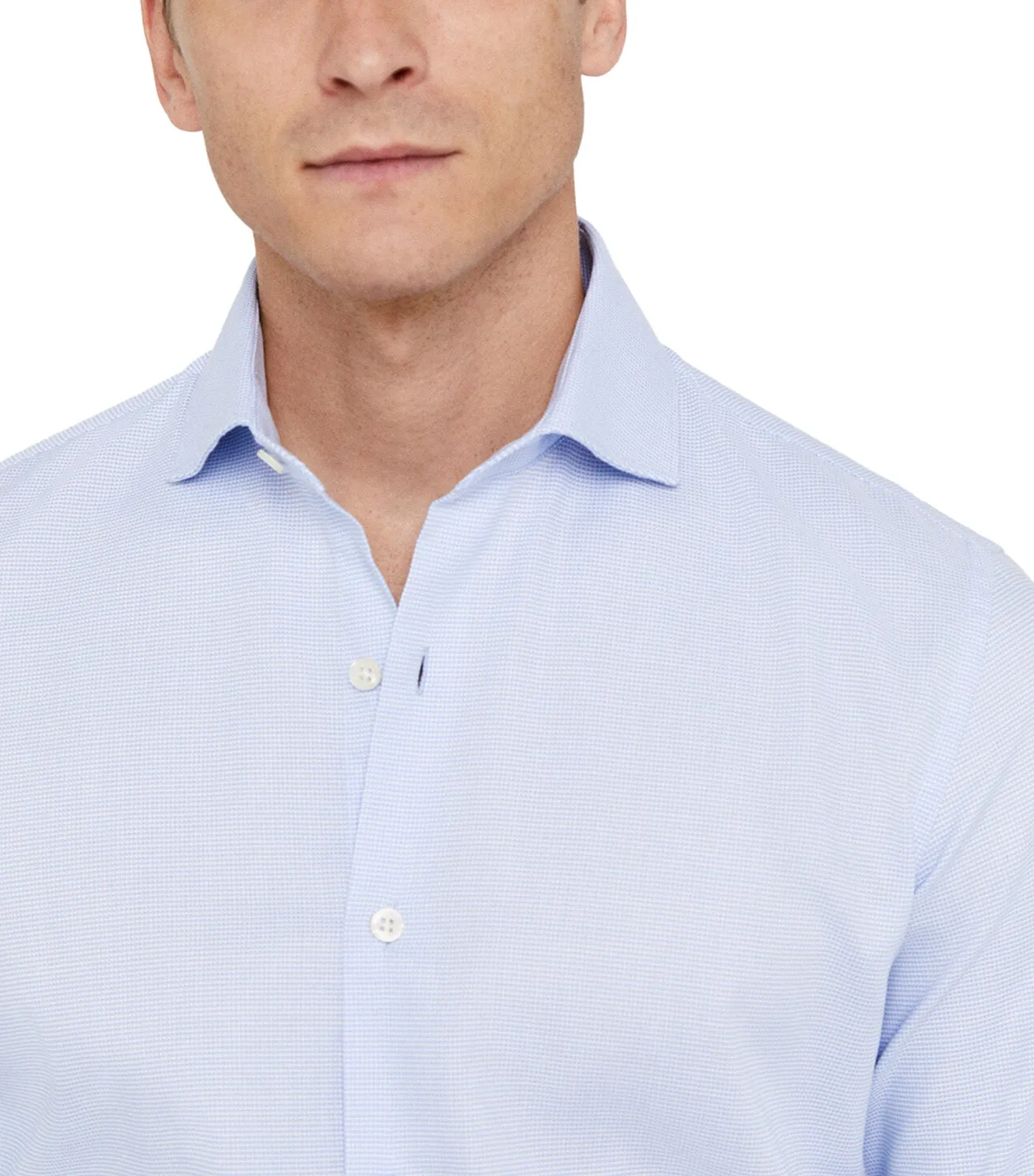 Easy Iron Structured Dress Shirt Light Blue