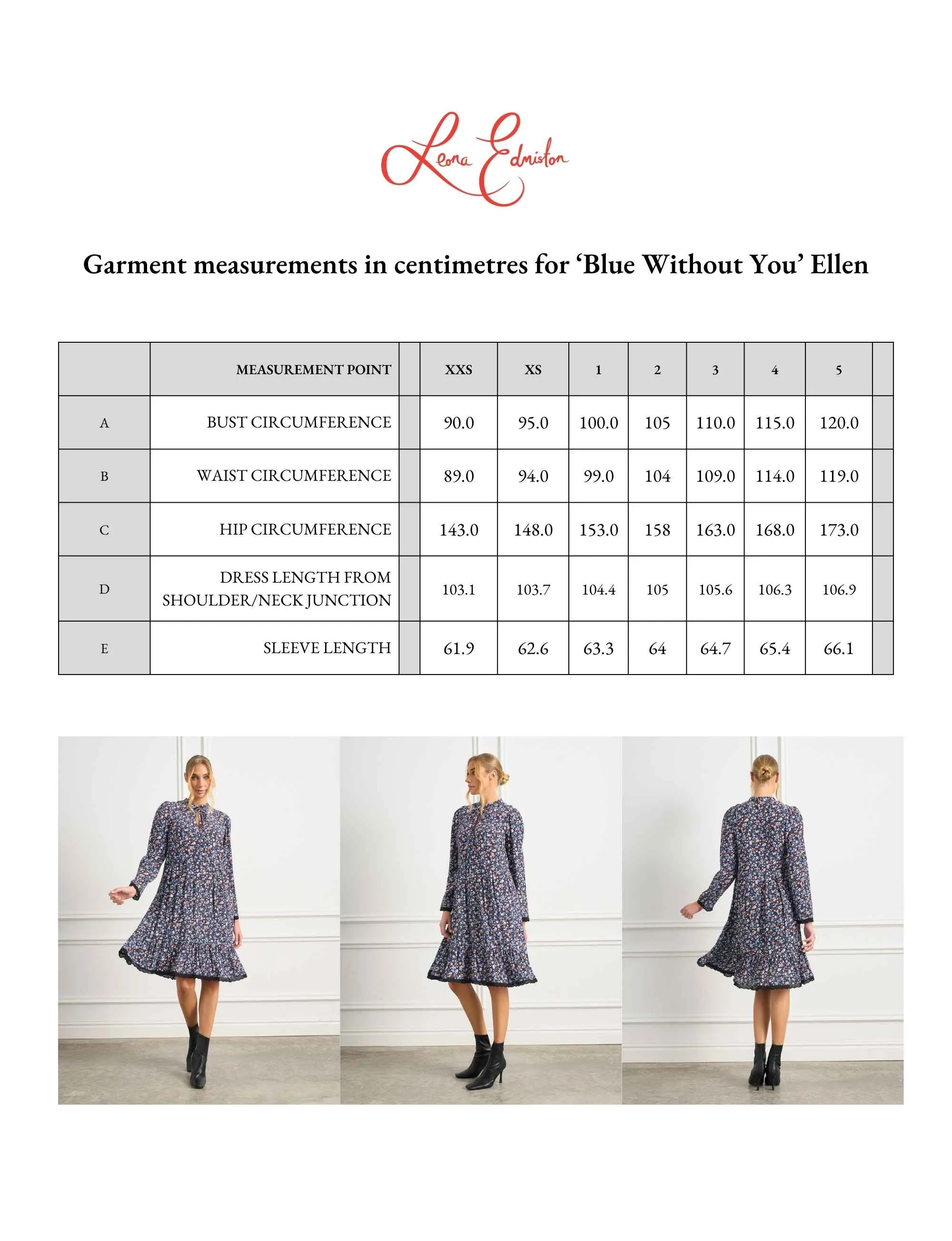 Ellen 'Blue Without You' Hem Frill Shift Dress FINAL SALE