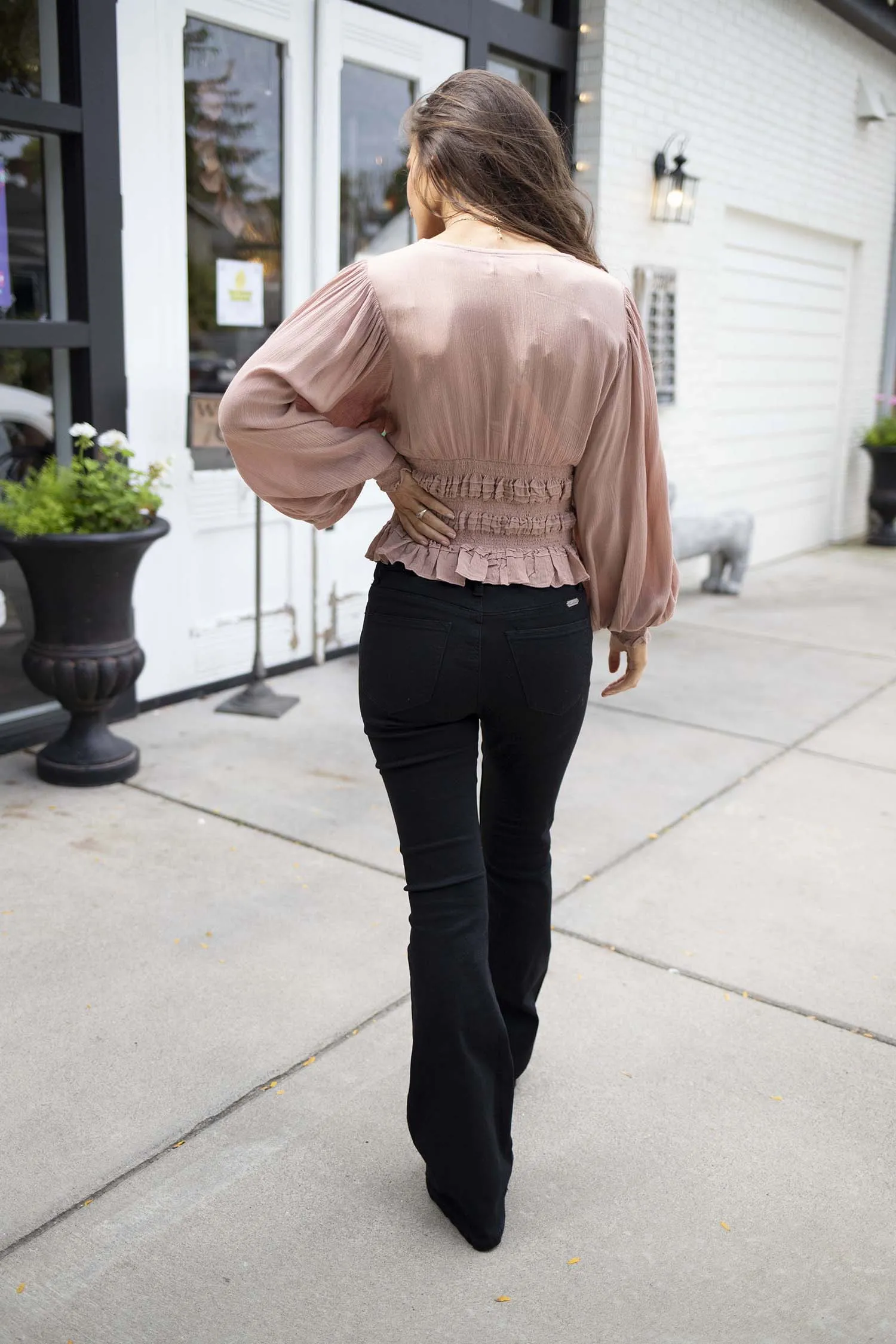 Emiliana Smocked Peasant Top - Blush