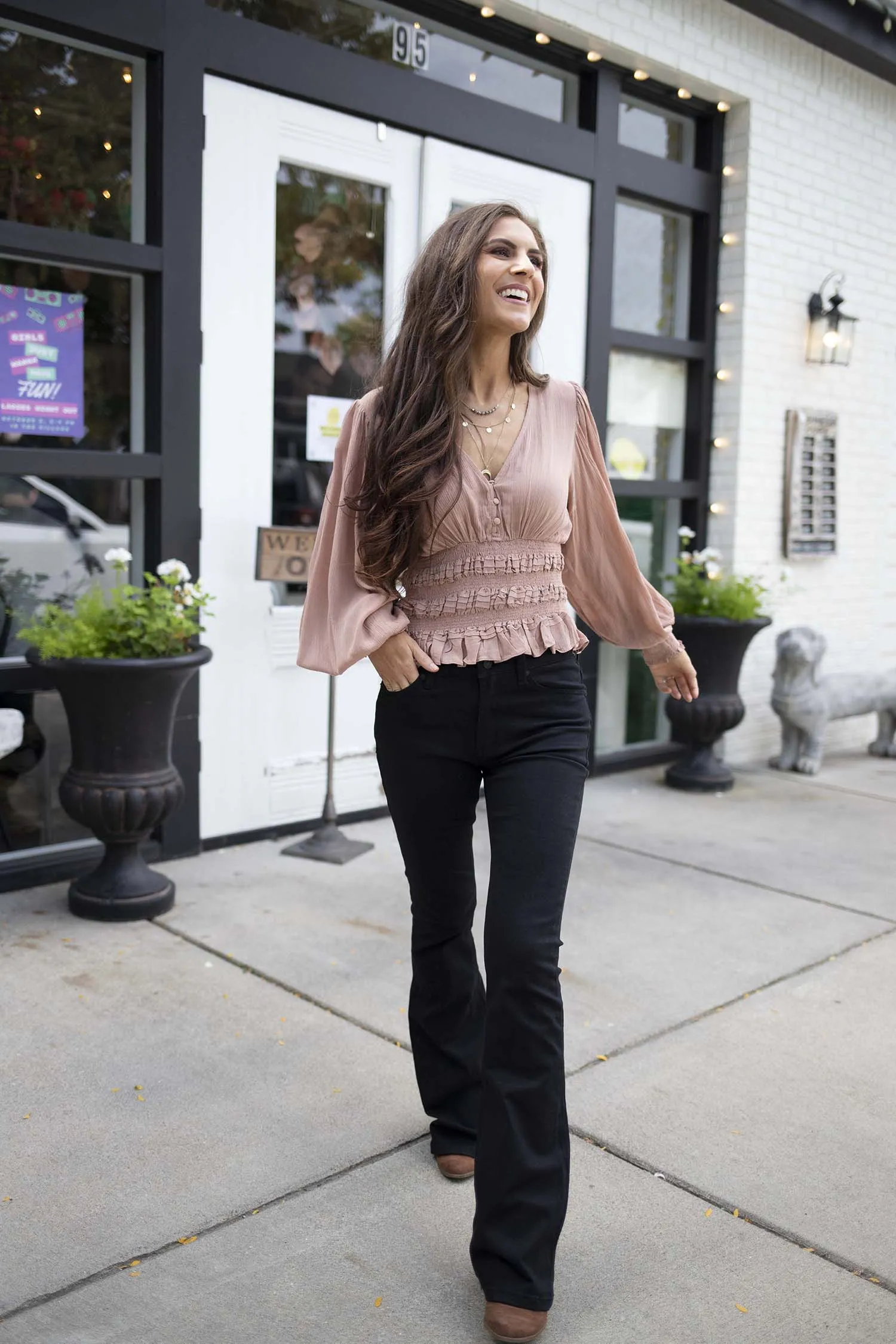 Emiliana Smocked Peasant Top - Blush