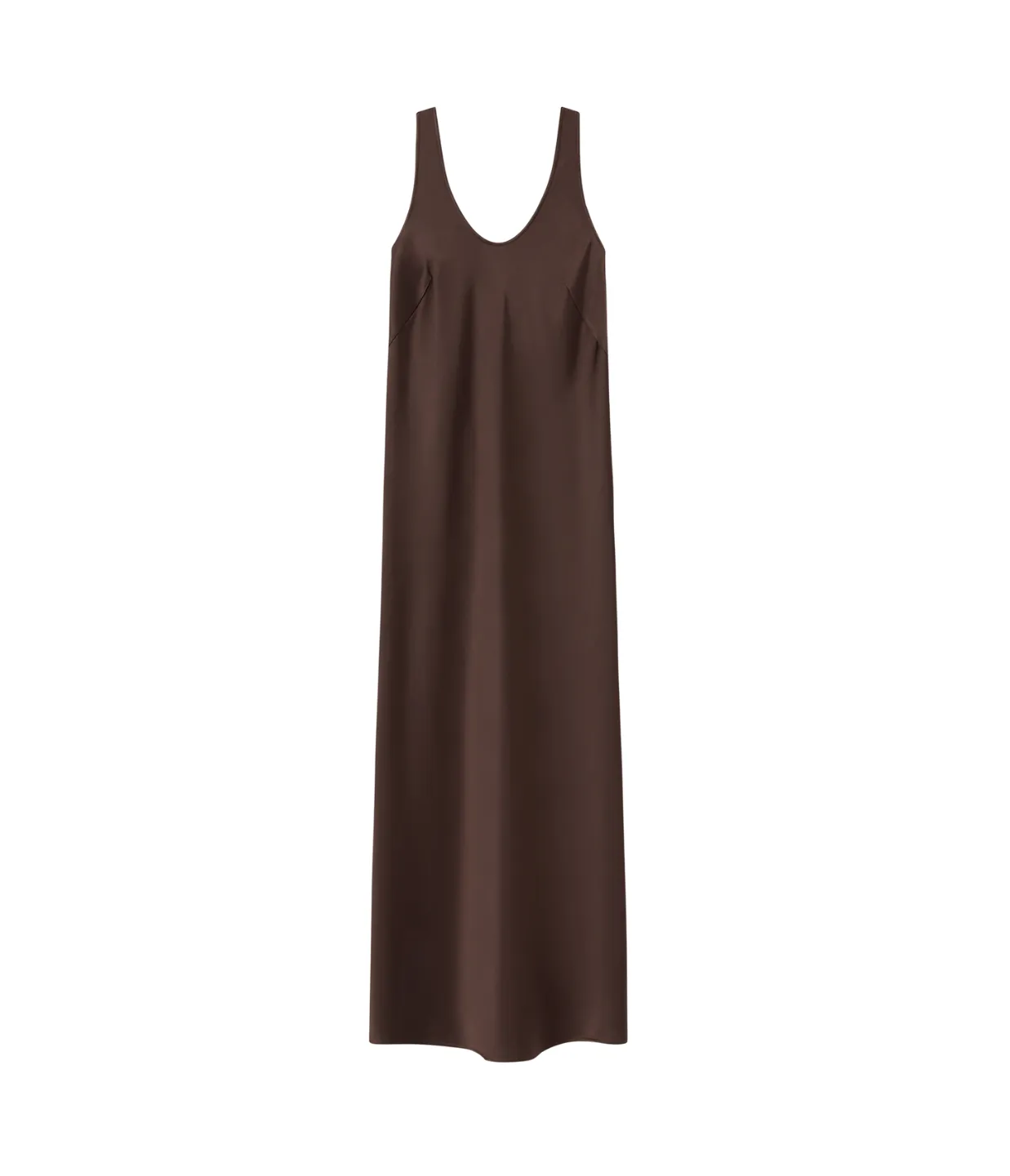Esther Satin Dress in Chocolate