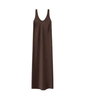 Esther Satin Dress in Chocolate