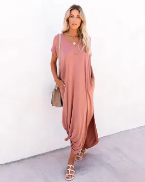 Farmers Market Pocketed Modal Maxi Dress - Marsala