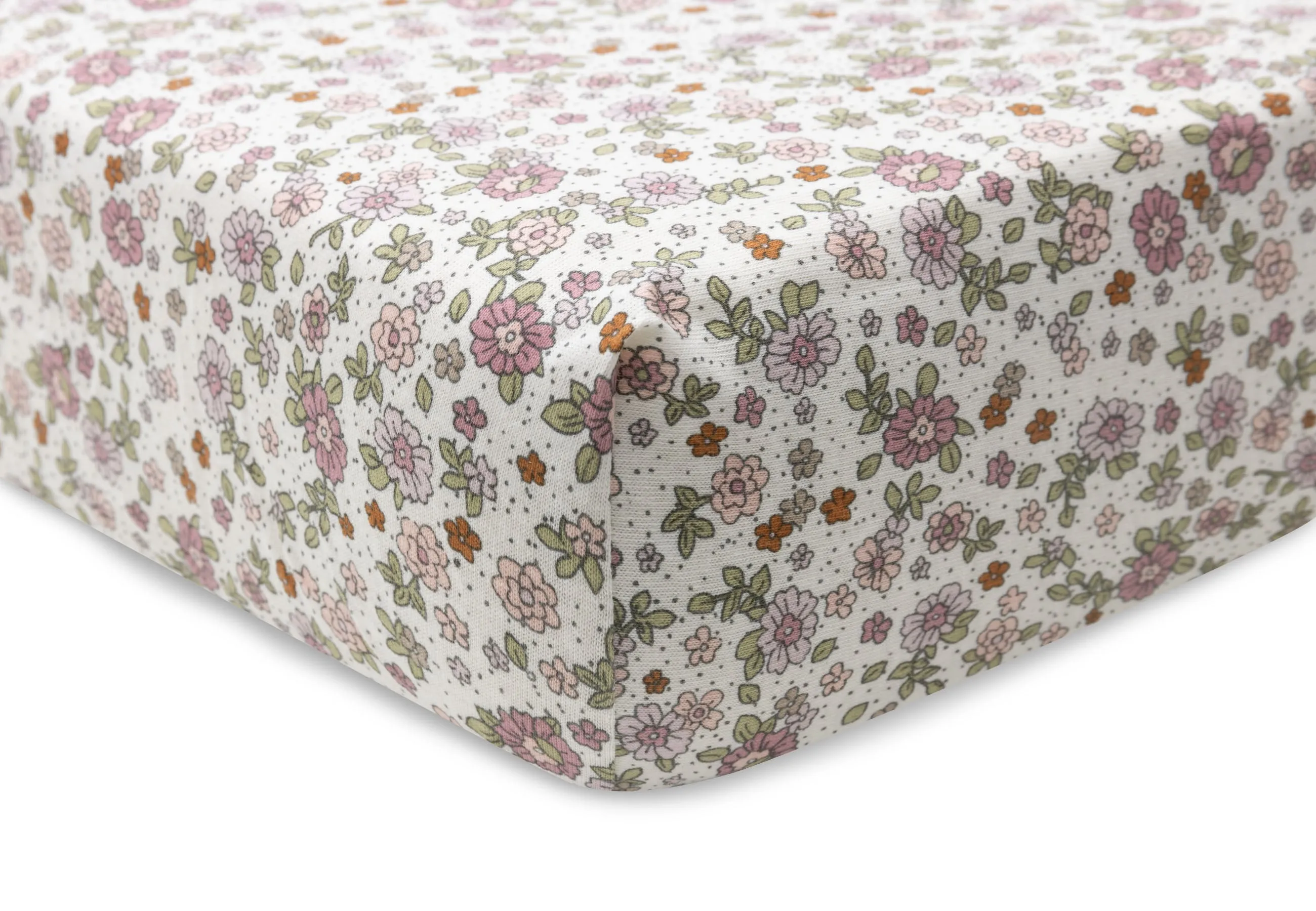Fitted Sheet Jersey 40/50x80/90cm - Retro Flowers
