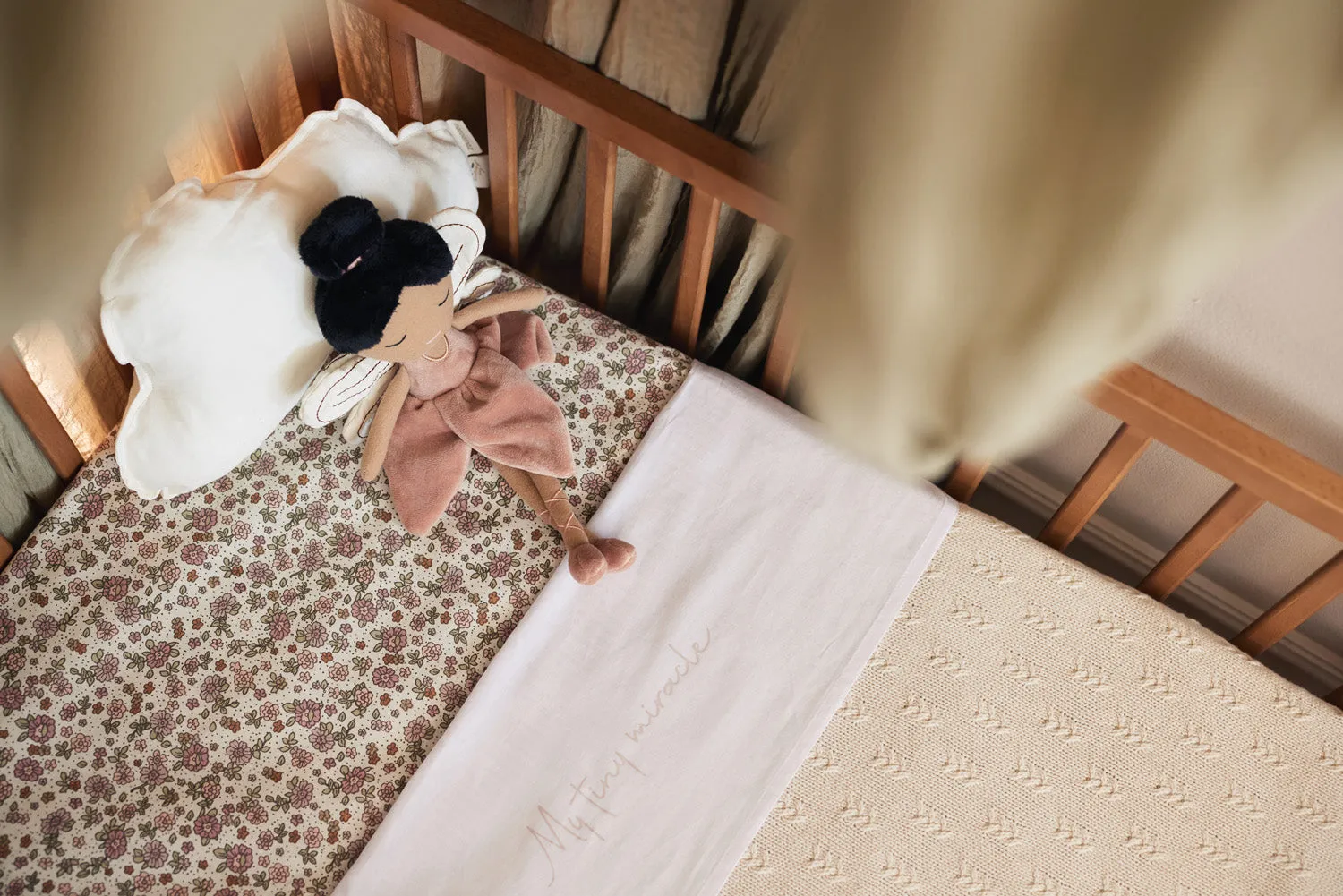 Fitted Sheet Jersey 40/50x80/90cm - Retro Flowers
