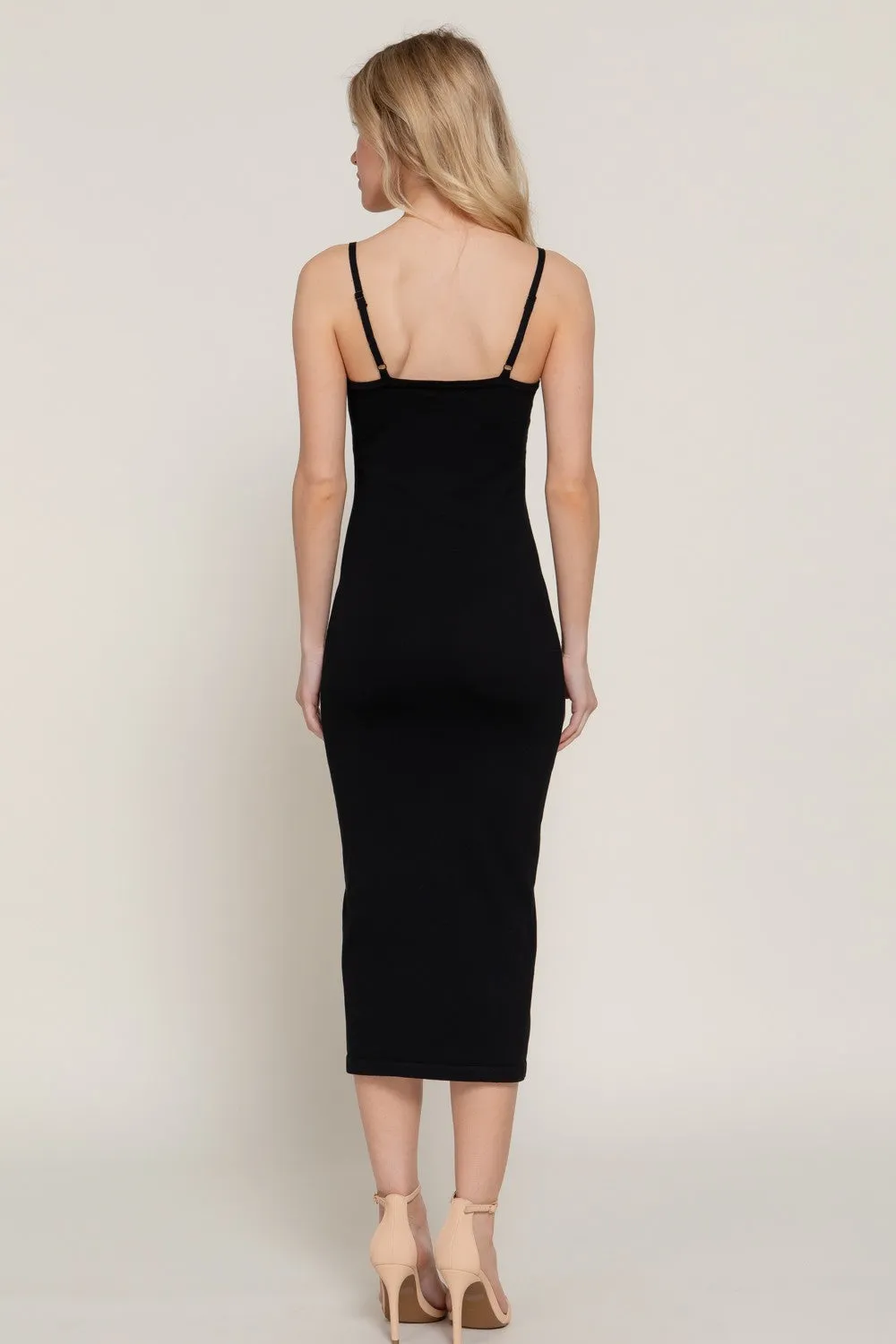 Fitted Spring Sweater Midi Dress