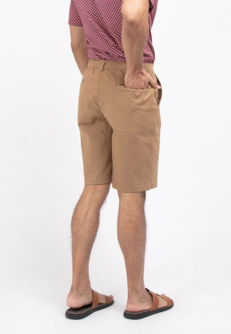 Forest Half Elastic Plain Bermuda Shorts Men Chino Casual Short Pants Men | Seluar Pendek Lelaki - 65842