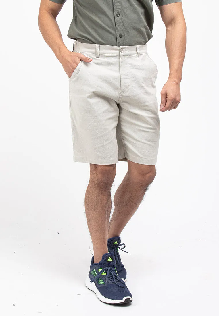 Forest Half Elastic Plain Bermuda Shorts Men Chino Casual Short Pants Men | Seluar Pendek Lelaki - 65842
