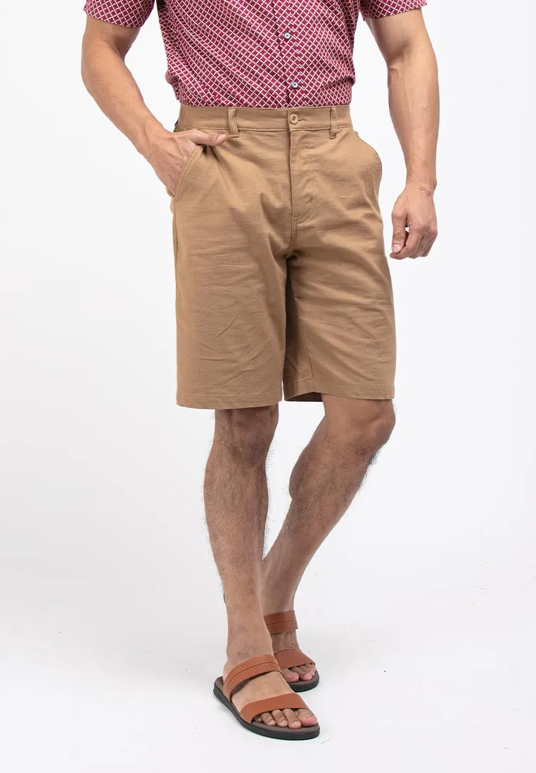 Forest Half Elastic Plain Bermuda Shorts Men Chino Casual Short Pants Men | Seluar Pendek Lelaki - 65842
