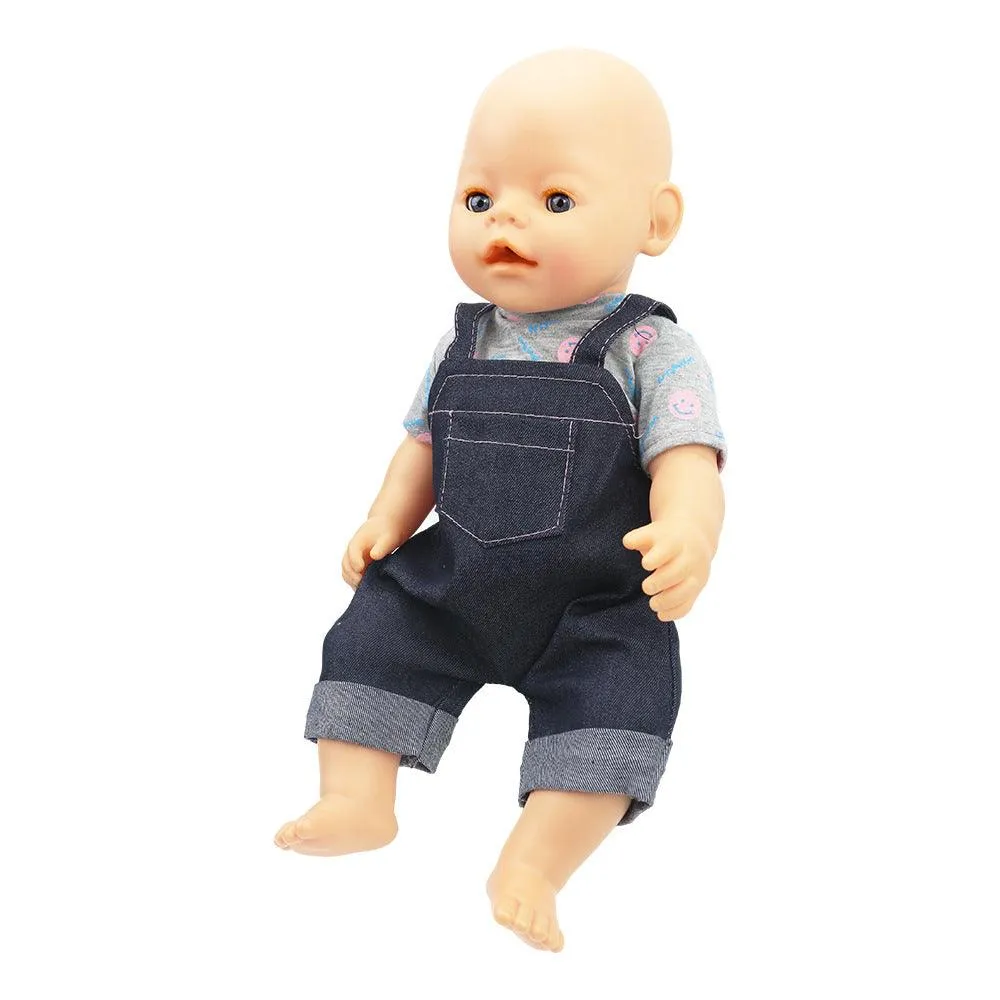 Girls Doll 43cm Doll Accessories Denim Jumpsuit Suspenders