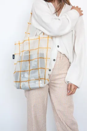 Gold Grid Market Tote