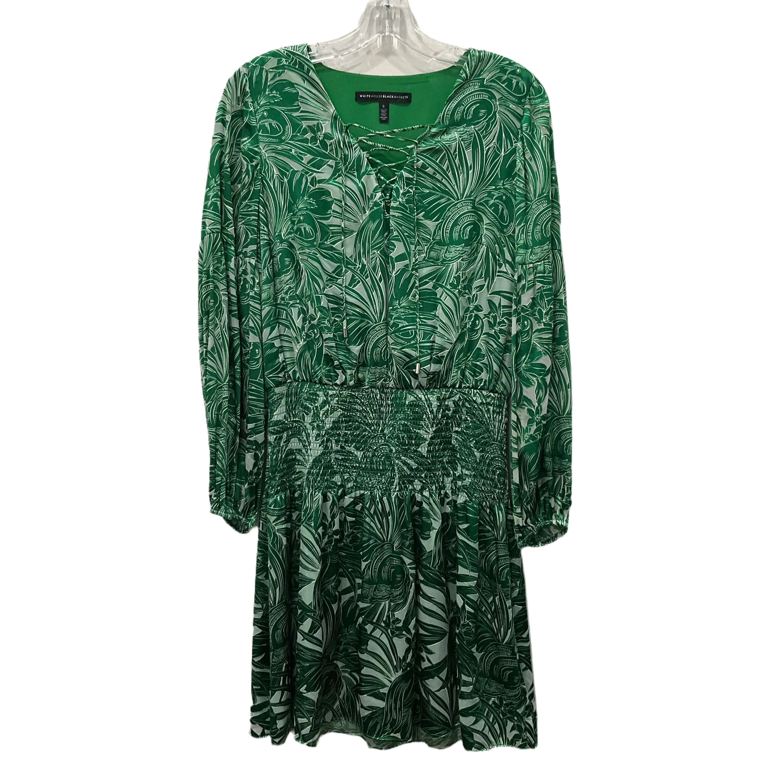 Green Dress Casual Short White House Black Market, Size S