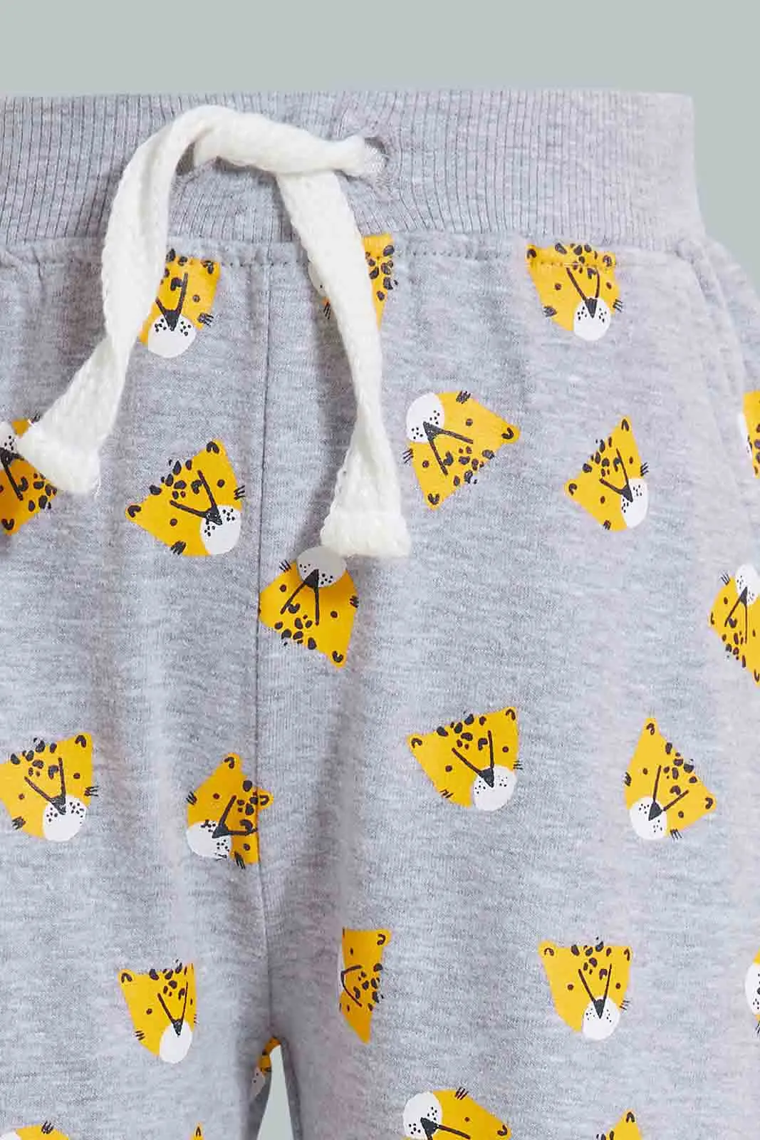 Grey And Mustard Tiger Jogger For Baby Boys (Pack of 2)