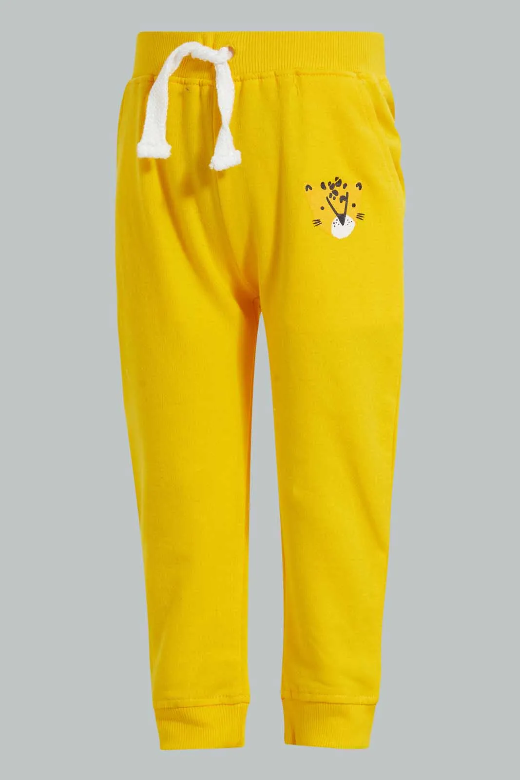 Grey And Mustard Tiger Jogger For Baby Boys (Pack of 2)