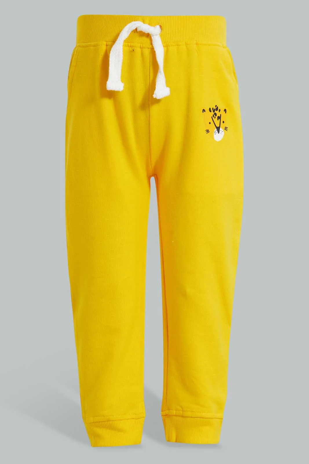 Grey And Mustard Tiger Jogger For Baby Boys (Pack of 2)