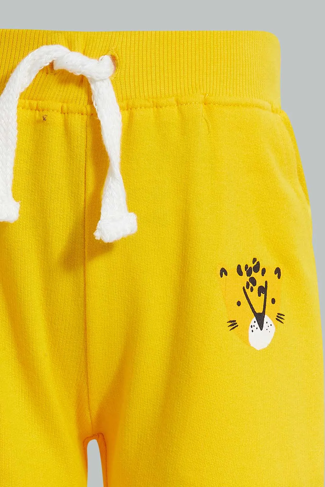Grey And Mustard Tiger Jogger For Baby Boys (Pack of 2)