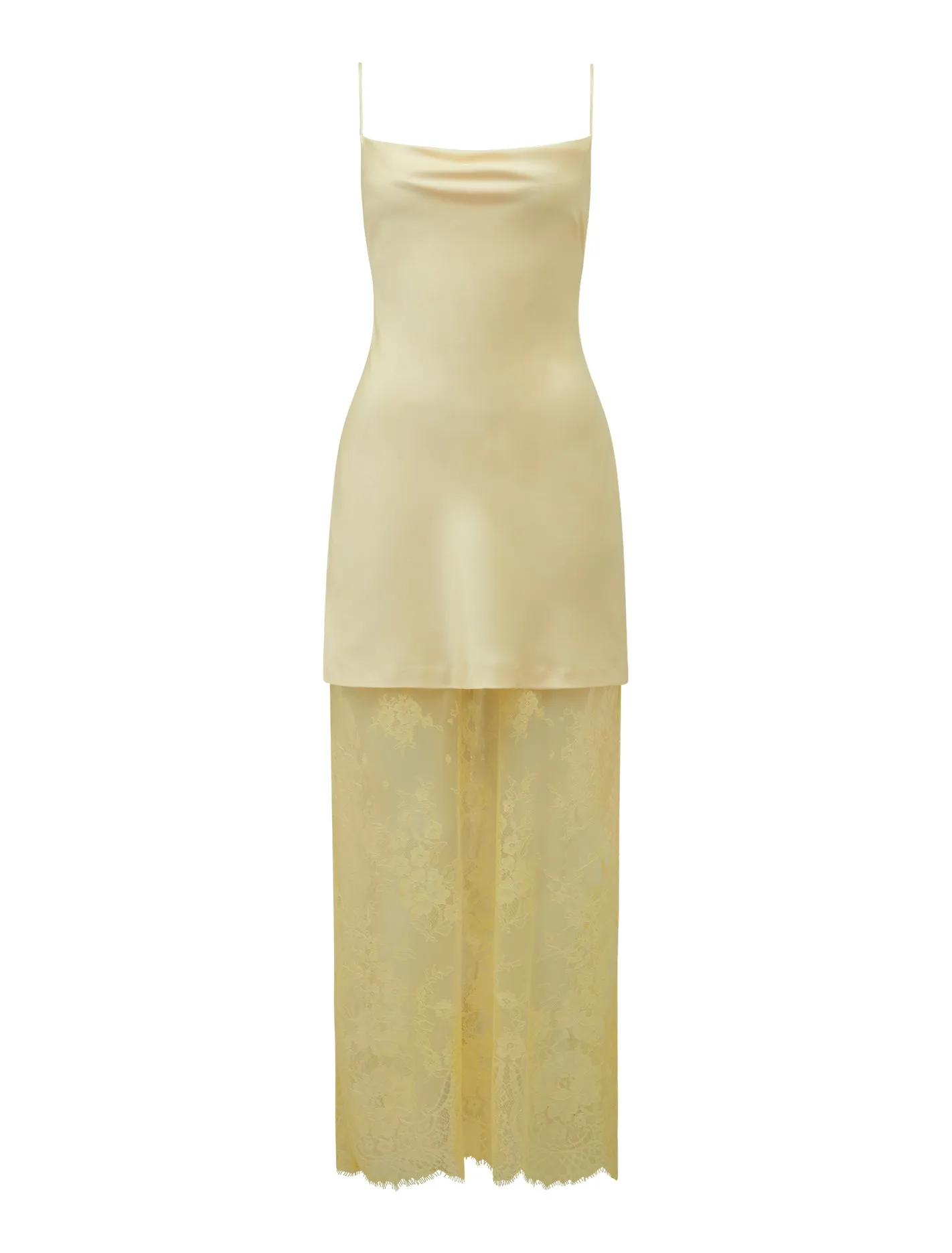 Hazel Lace Satin Slip Dress