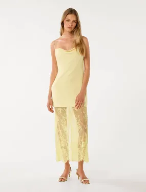 Hazel Lace Satin Slip Dress