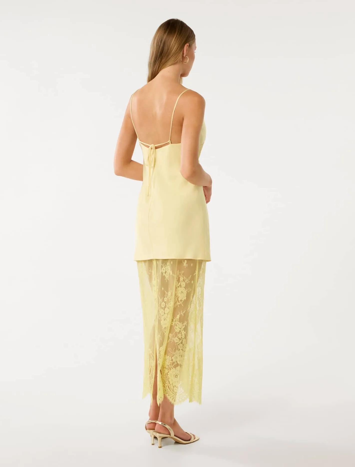 Hazel Lace Satin Slip Dress