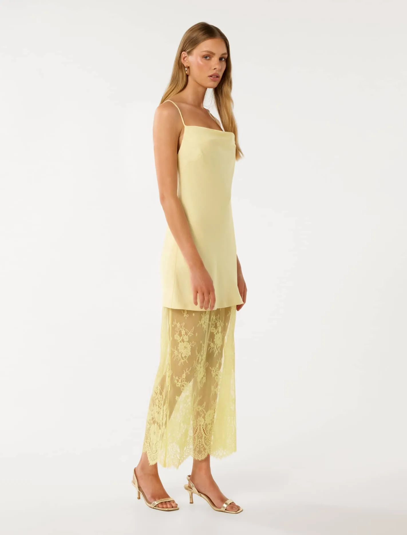 Hazel Lace Satin Slip Dress