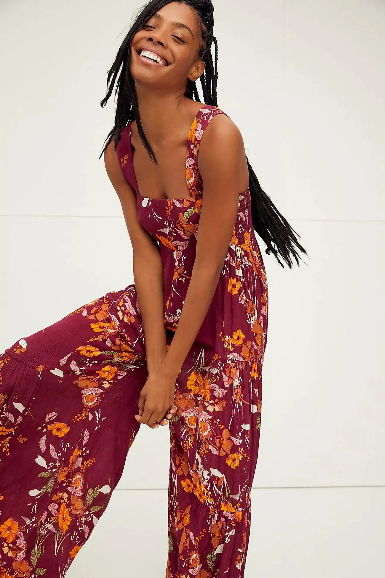 Hot Sale New Fashion Floral Women's Suspender Jumpsuit
