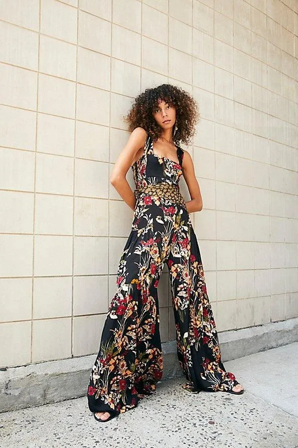 Hot Sale New Fashion Floral Women's Suspender Jumpsuit