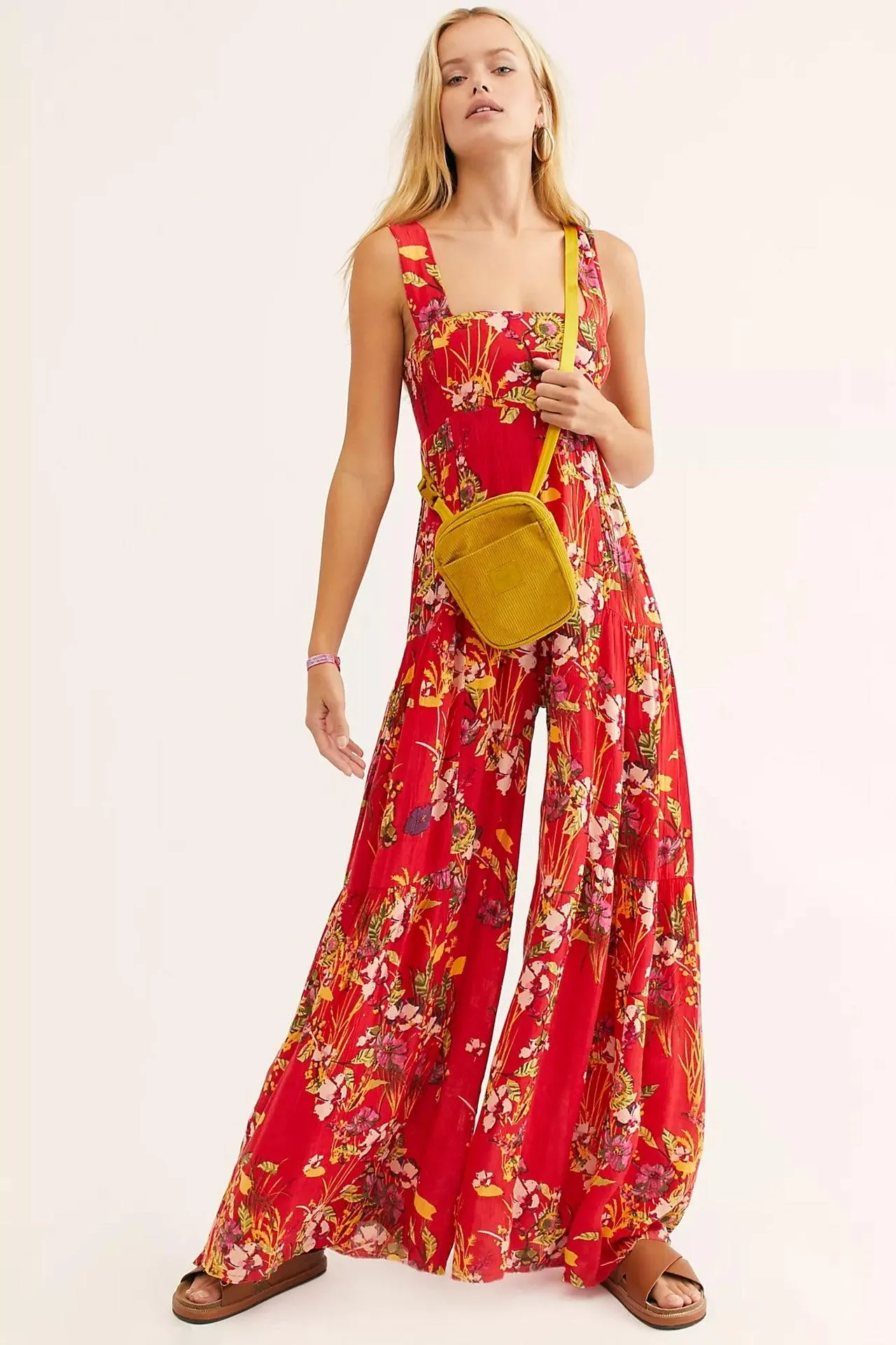 Hot Sale New Fashion Floral Women's Suspender Jumpsuit