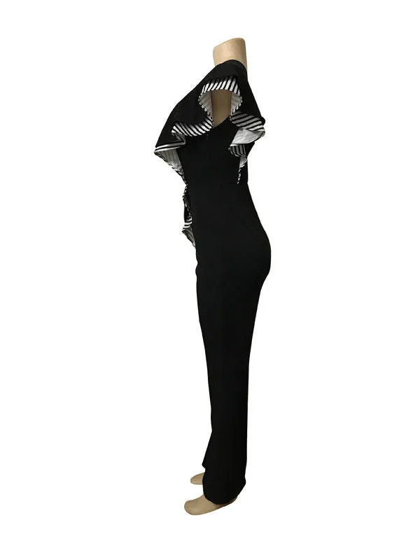 Inclined Shoulder Flouncing Sexy Romper - Ships in 24 hrs