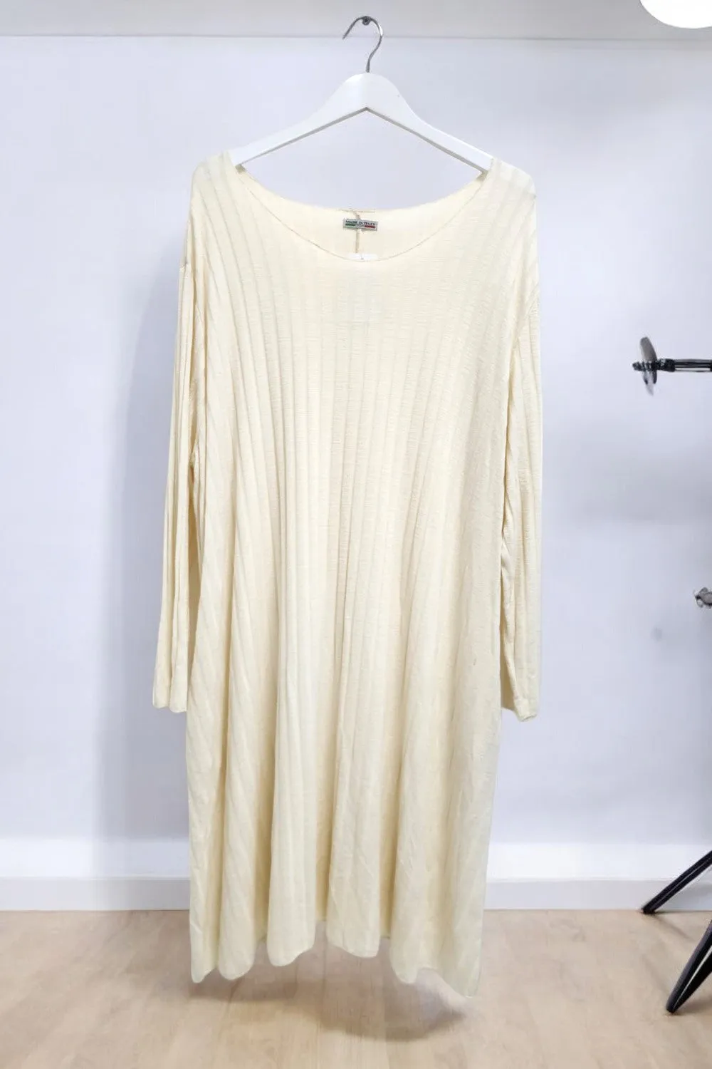 Italian Oversized Ribbed Soft Knit Long Sleeve Dress