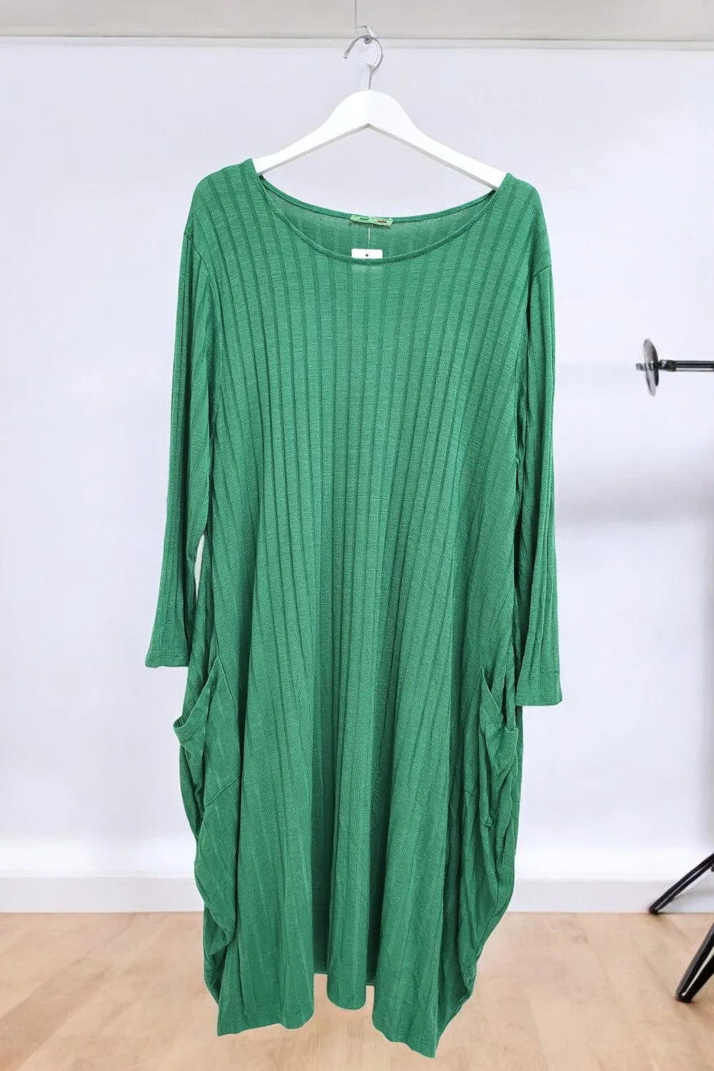 Italian Oversized Ribbed Soft Knit Long Sleeve Dress