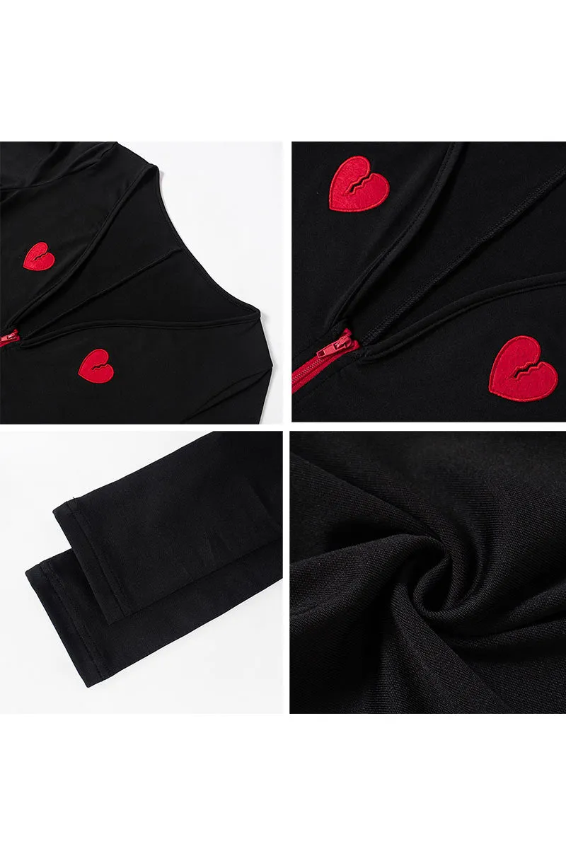 JG646 Zip V-Neck Jumpsuit