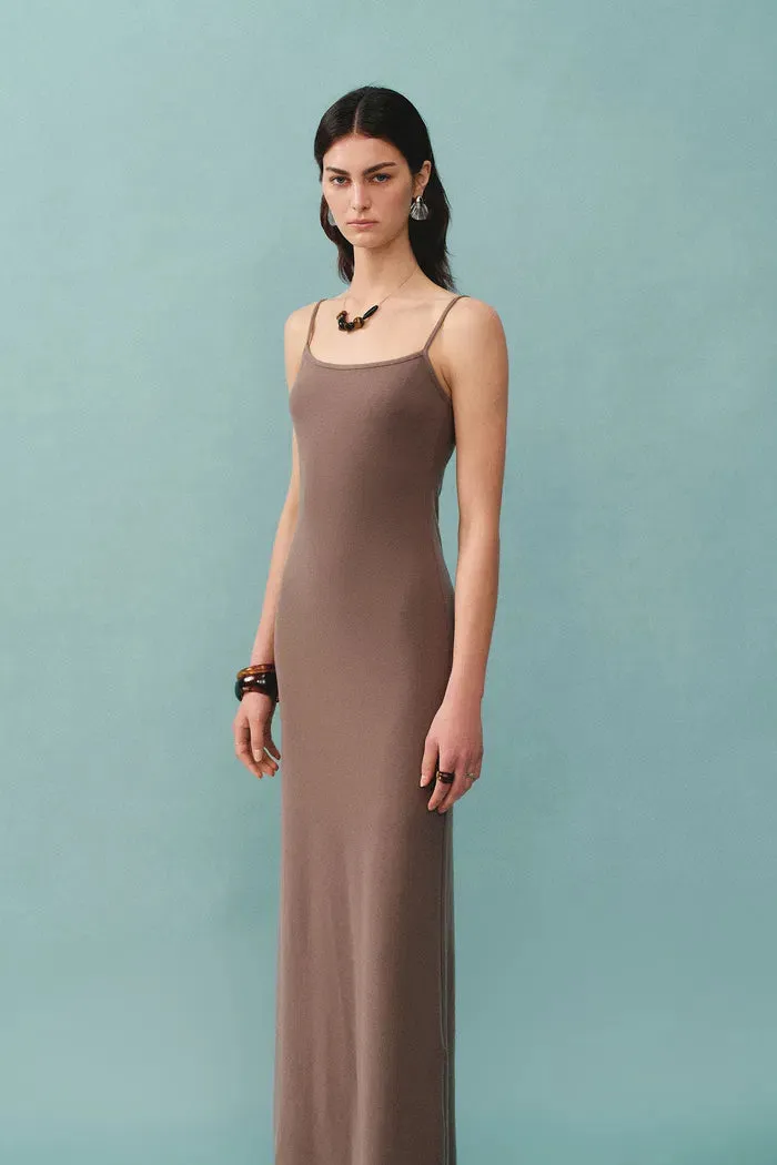 Kade Ribbed Midi Dress in Lyocell Wool