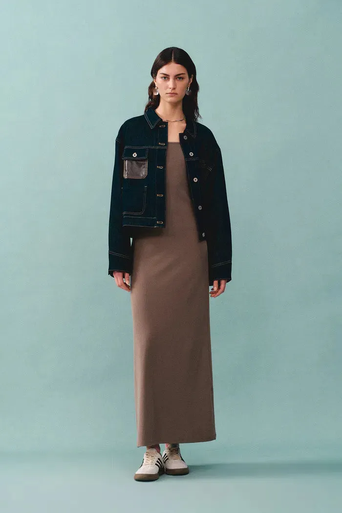 Kade Ribbed Midi Dress in Lyocell Wool