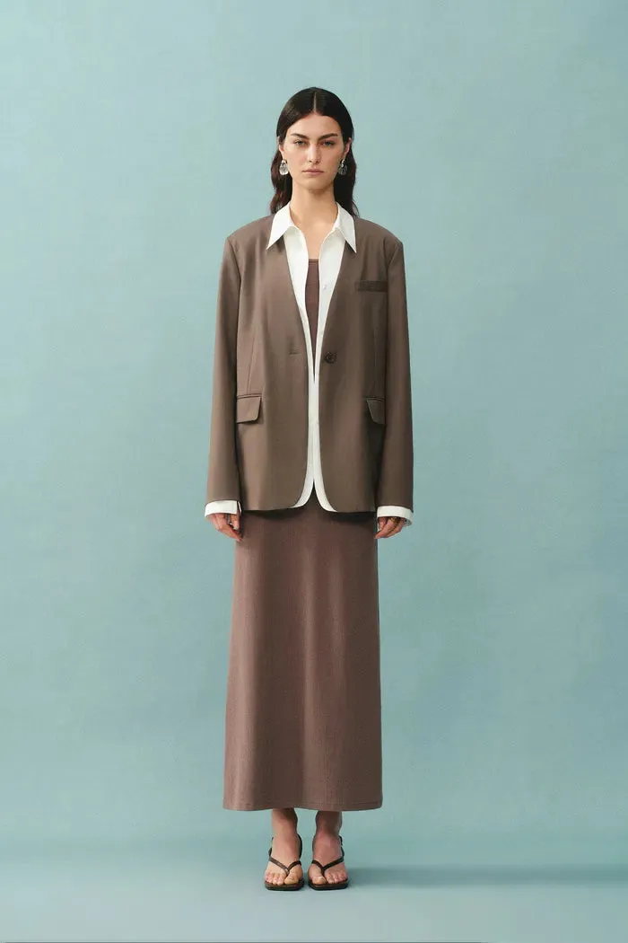 Kade Ribbed Midi Dress in Lyocell Wool