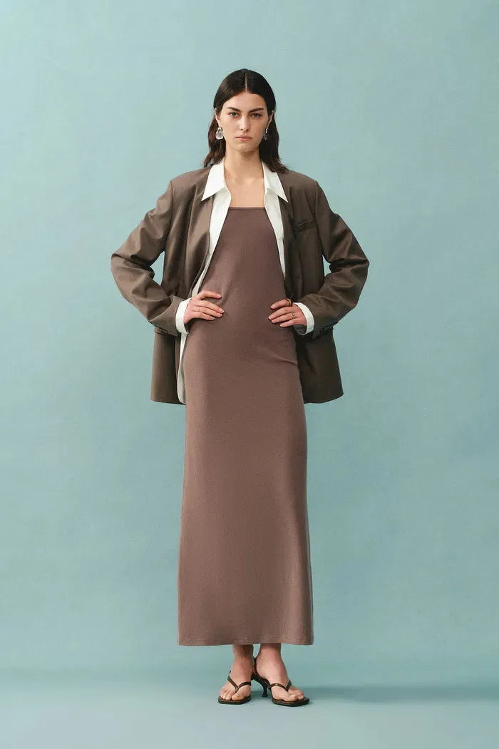 Kade Ribbed Midi Dress in Lyocell Wool