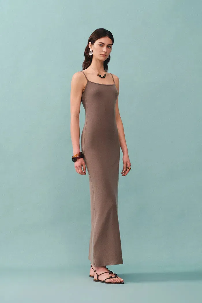 Kade Ribbed Midi Dress in Lyocell Wool
