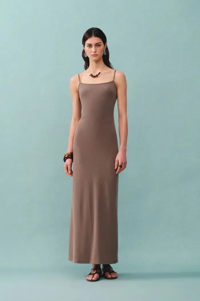 Kade Ribbed Midi Dress in Lyocell Wool