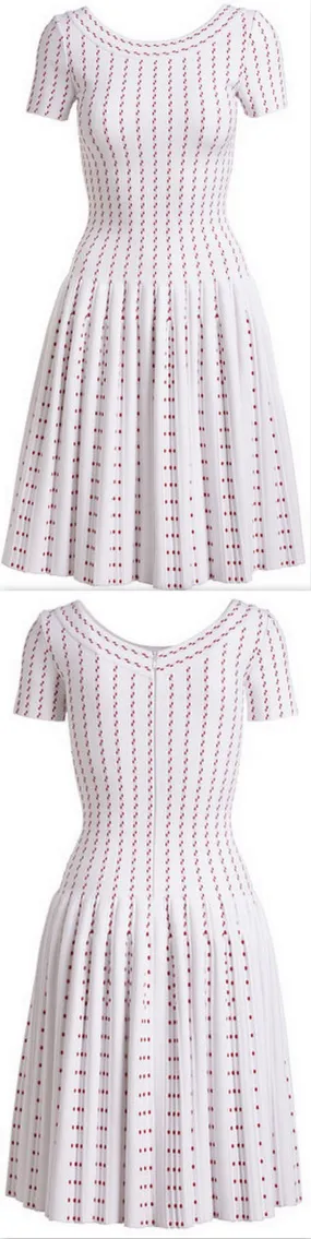 Knit Dress in Dotted Stripes