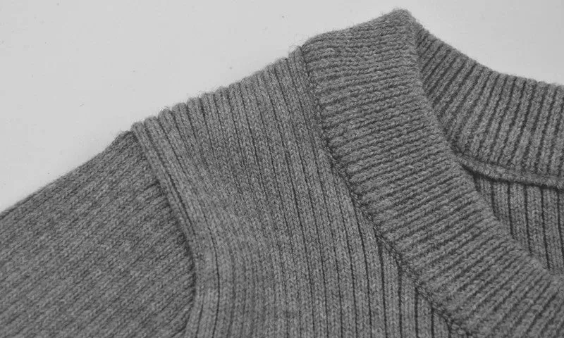 Knitted A-Line Mini Dress With O-Neck