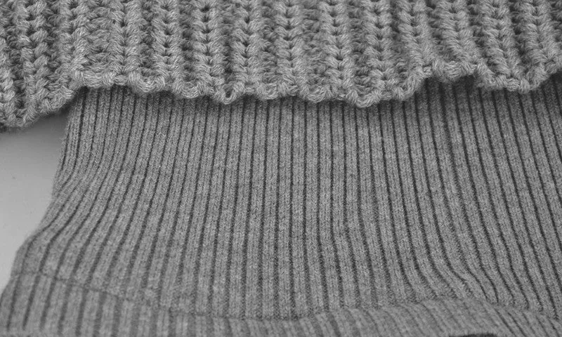 Knitted A-Line Mini Dress With O-Neck