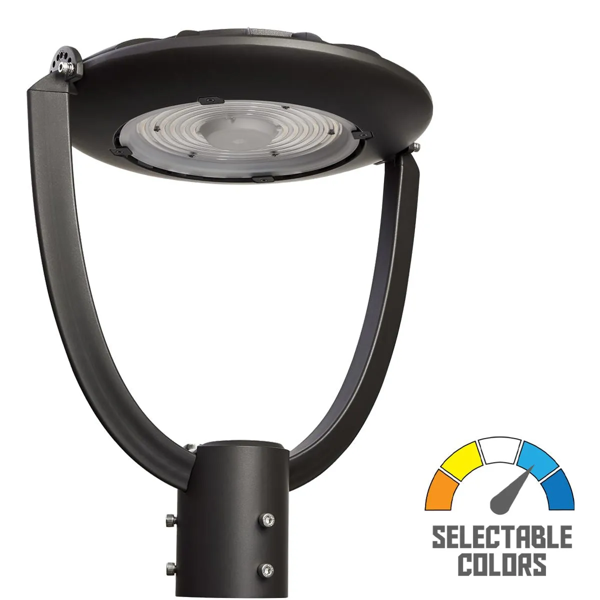 LED Post Top Area Light, 75 Watts, 10100 Lumens, Selectable CCT 30K/40K/50K, 120-347V