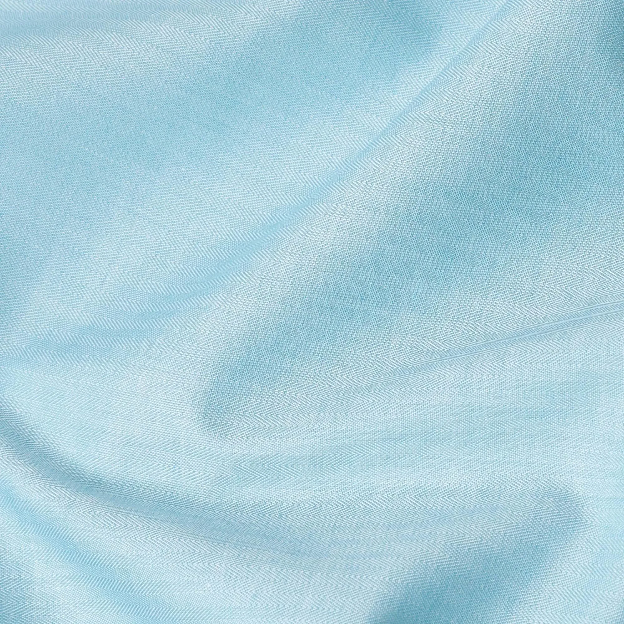 Light tiffany blue Italian 100% cotton shirting fabric in self design-D7100