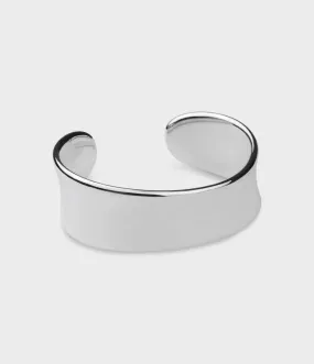 Liquid Wide Bangle in Silver, Size Extra Small