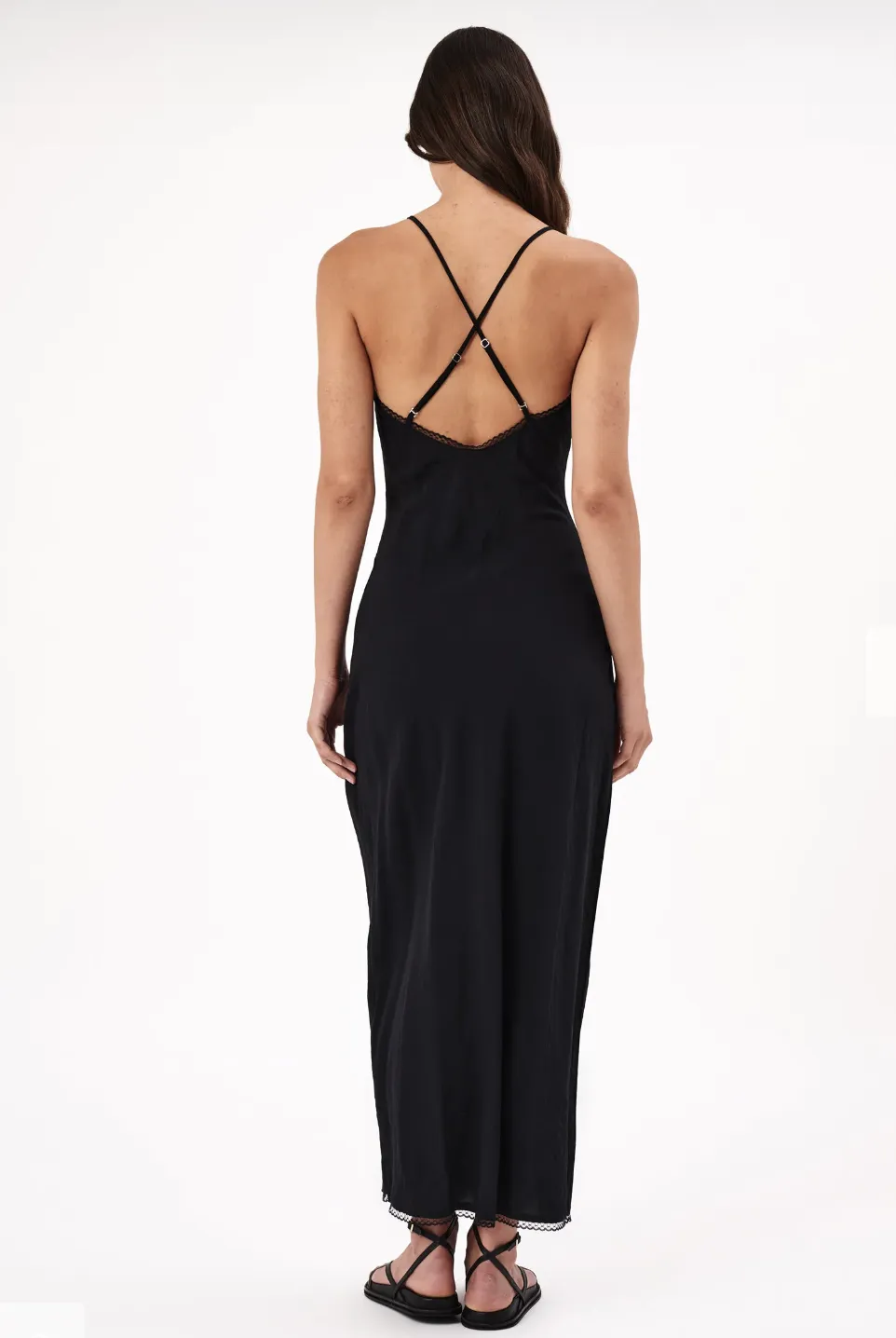 Margaux Bamboo Slip Dress - Black