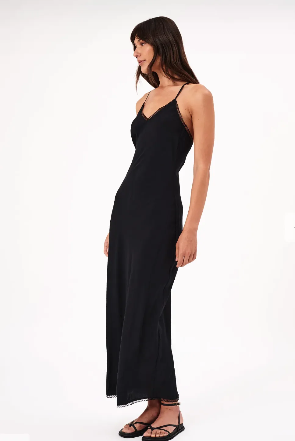 Margaux Bamboo Slip Dress - Black
