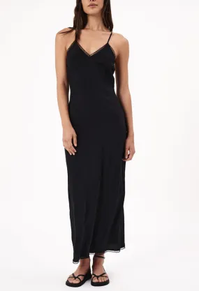 Margaux Bamboo Slip Dress - Black