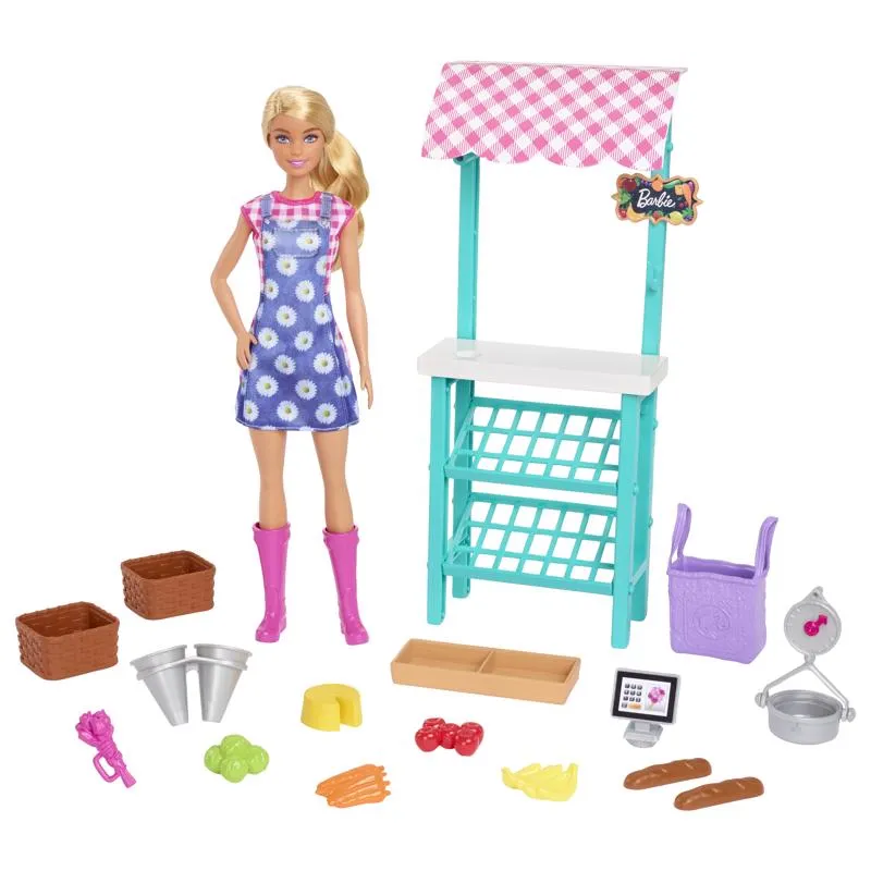 Mattel Barbie Farmers Market Playset Multicolored 17 pc