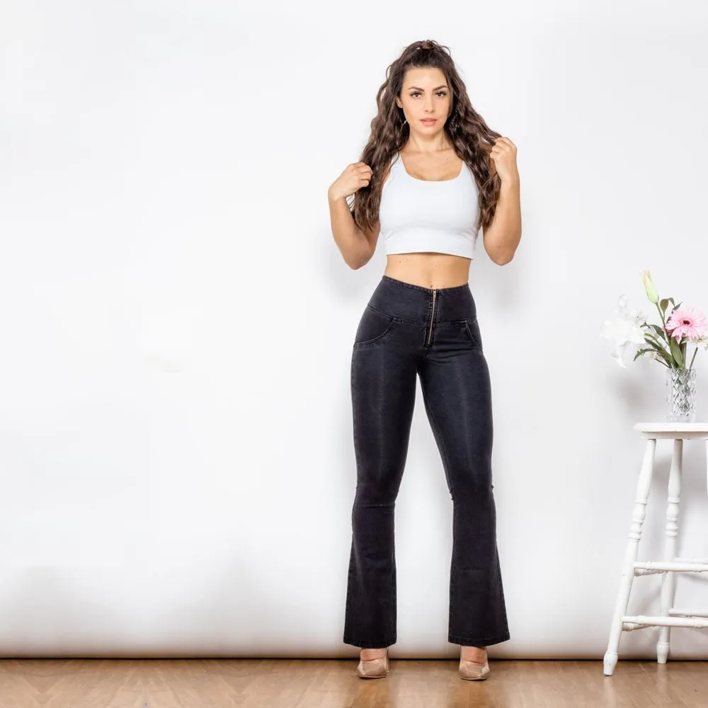 Melody Shaping Pant High Waist Black Denim - Bootleg (Flare)