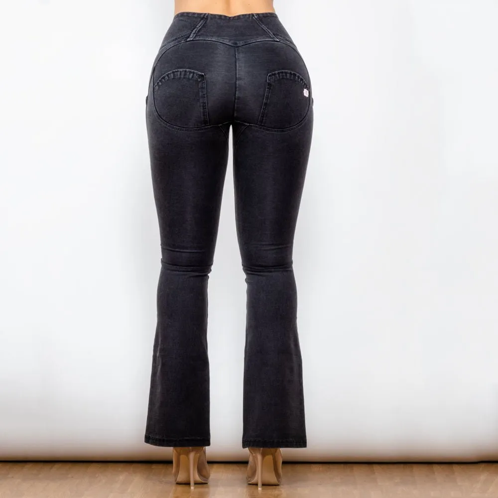 Melody Shaping Pant High Waist Black Denim - Bootleg (Flare)
