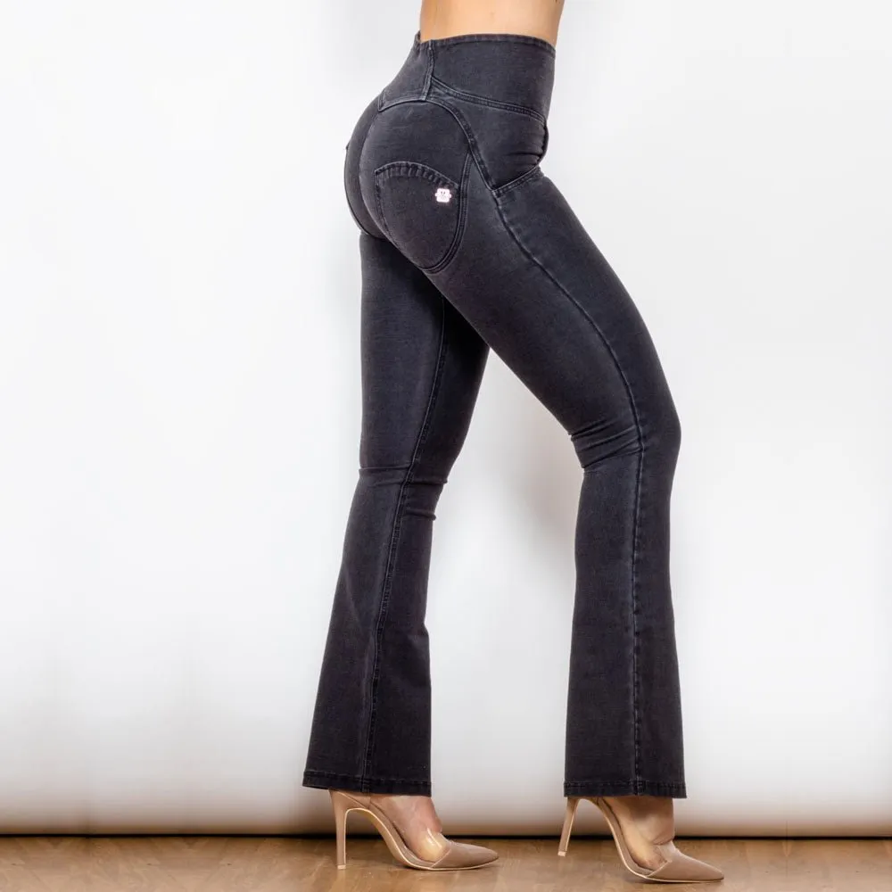 Melody Shaping Pant High Waist Black Denim - Bootleg (Flare)